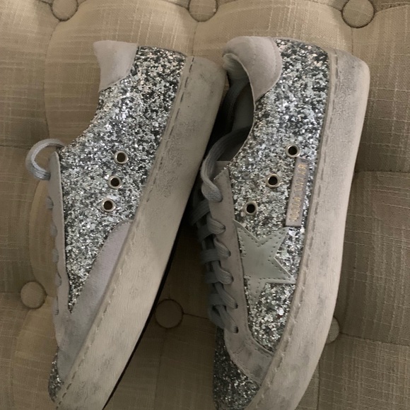 Star Glitter Sneakers Size 8 1/2 Size 39 BNWOT - Picture 3 of 10